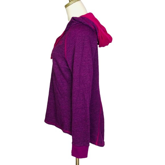 The North Face Purple Pullover Hoodie MEDIUM High Low Hem - Picture 3 of 8
